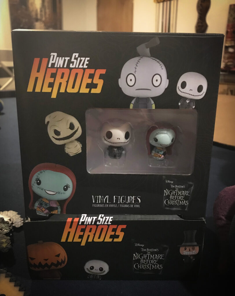 Vinyl mini figures of Nightmare Before Christmas characters.