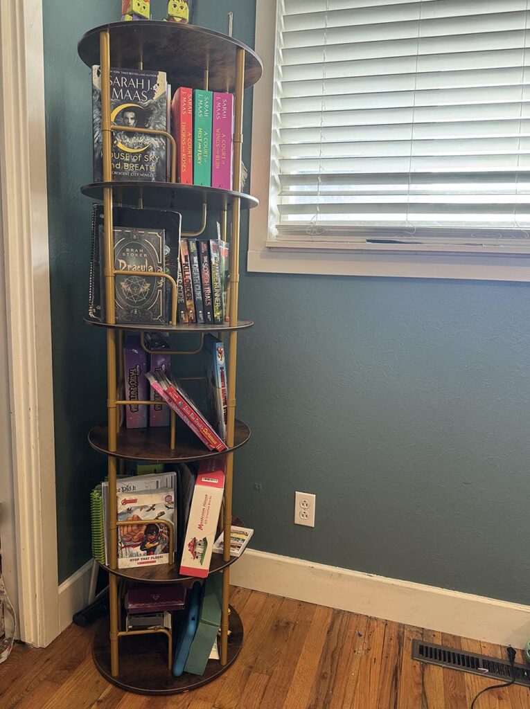 5 tiered round bookshelf