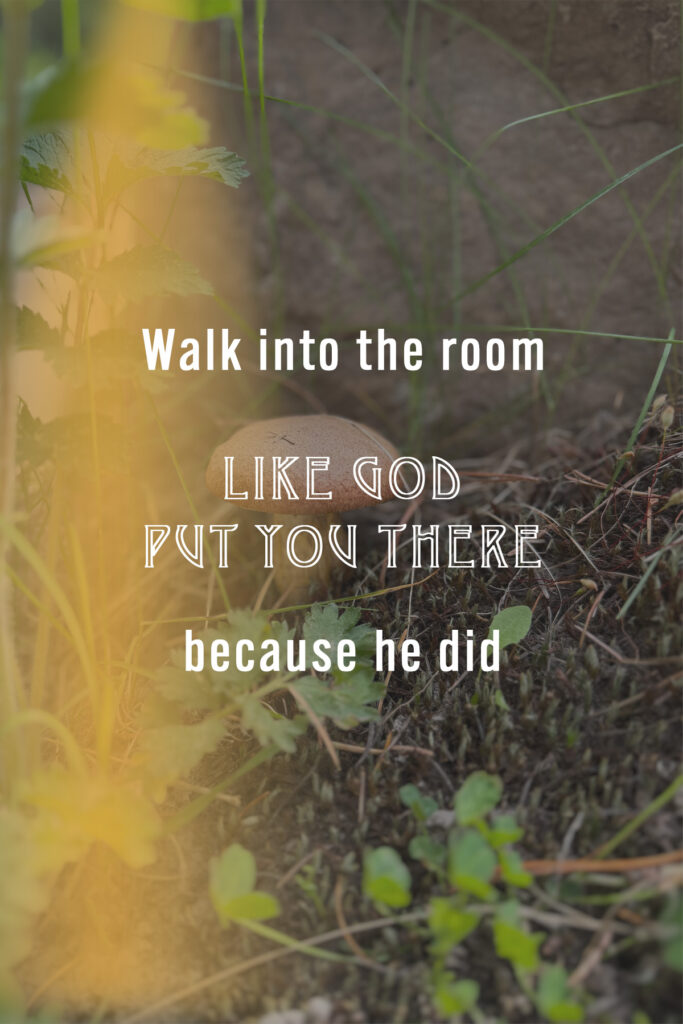 Mantra - Walk into the room like God put you there, because he did
